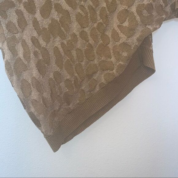 New York & Company Animal Print Asymmetrical Dolman Sleeve Sweater - Picture 2 of 8